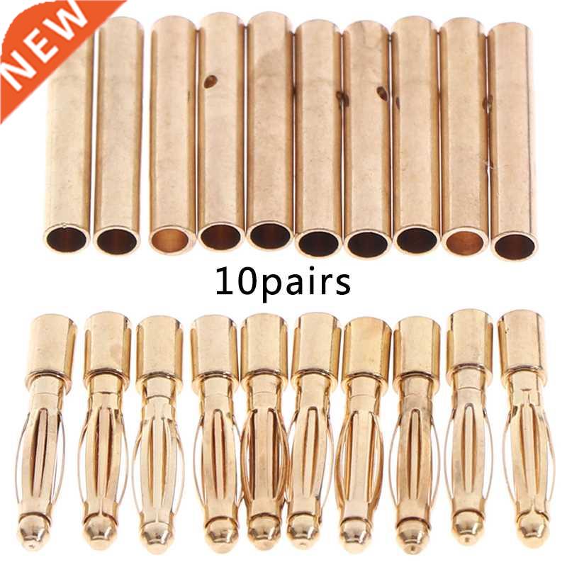 10Pairs Copper 2mm Gold Bullet Connector Banana Plugs Male &