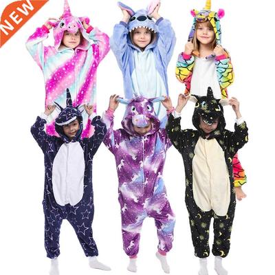 Unicorn Kigurumi Kids Sleepwear Boys Girls Stich Panda Pajam