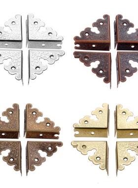 4pcs Antque ron Trangle Corner Wooden Box Corners Furntu