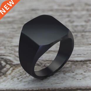 2020 Fashion Simple Style Black Square Ring Classic Ring Wed