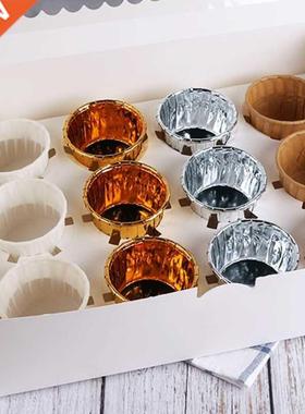 10Pcs 12-Grids Cupcake Box With Window White Kraft Paper Box