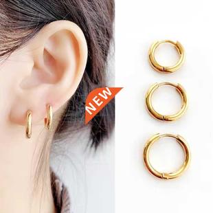 1 Pair Stainless Steel Small Chunky Hoop Earrings for Women
