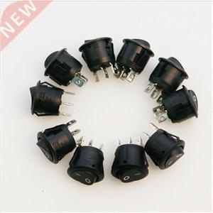10pcs Mini Round Boat  Pin SPDT ON-OFF Rocker Switch Snap-