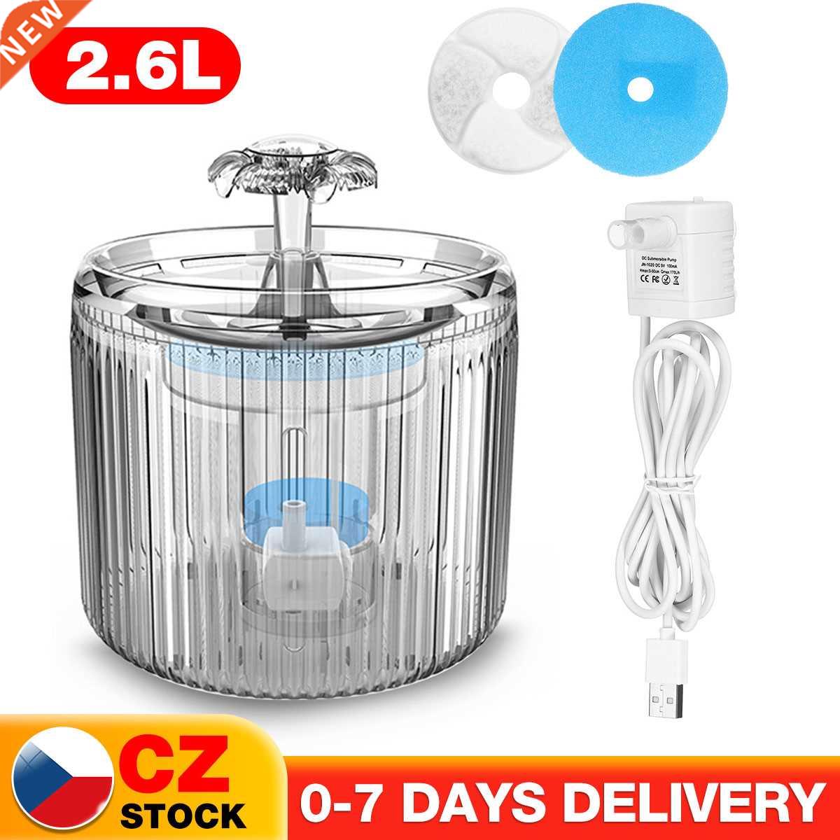 2.6L Automatic Cat Water Fountain Dispenser With Faucet Dog