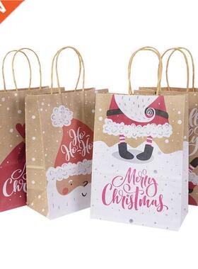 21cm Large Chritmas Gift Bags 5 Pieces Kraft Paper Bag for