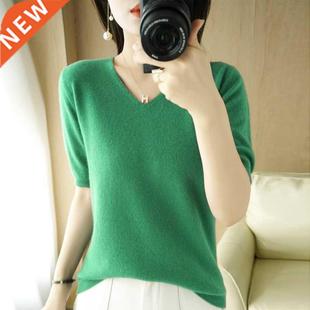 spring 2022 shirt wool summer and knitt new women neck