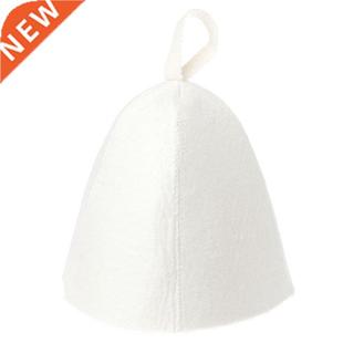 New White Wool Sauna Hat Anti Heat Cap F Bath House Head Pro
