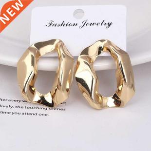 European Brand Square Stud Earrings For Women Exaggerated Ho