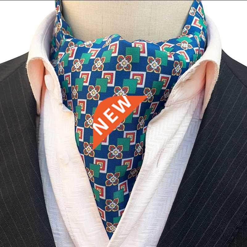 New Design Men's Ascot Ties Formal Scarf Colorful Floral Pla