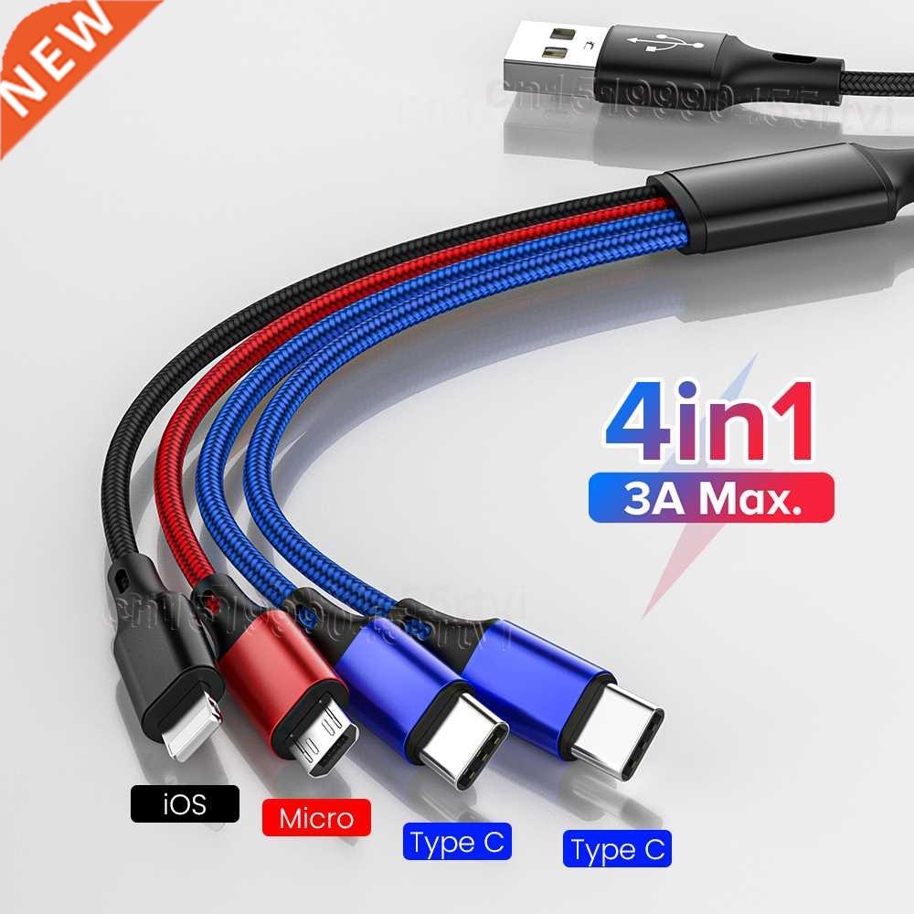 4in1 3in1 USB Type C Cable for iPhone 13 12 11 Pro Max XS 3