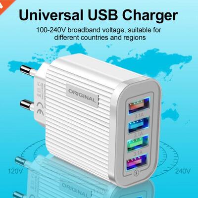 ABS 4 USB Mobile Phone Charger 3.1A Multi-Port Universal Tra