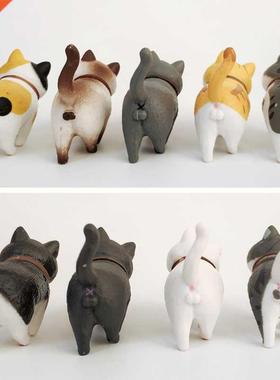 1Pcs Cute Mini PVC Animal Miniatures Japanese Bell Cat Doll