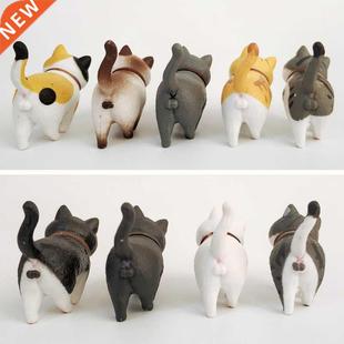 1Pcs Cute Mini PVC Animal Miniatures Japanese Bell Cat Doll