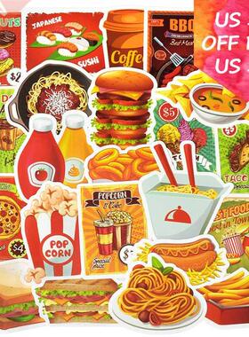 50Pcs Delicious Food Stickers For Suitcase Skateboard Lapto