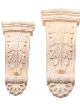 1Pc Woodcarving Corbels Decal Corner Appliques Frame Wall Fu