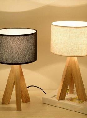 Bedside Table Lamps with Fabric Shade for Home Indoor Night