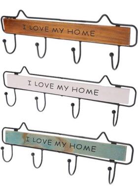 Wall Mounted Clothes Hanger 4 Hooks Hat Key Holder Laundry C