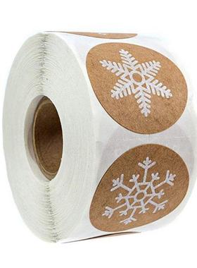 100-500pcs Round Christmas Stickers 6 Styles Snowflake Holid