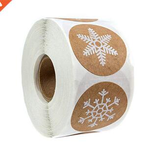 100-500pcs Round Christmas Stickers 6 Styles Snowflake Holid