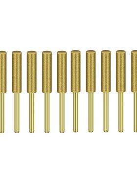 12Pcs Burr Grinding Stone File 4.8mm Titanium Plated Diamond