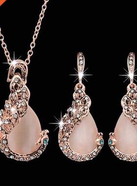 3pcs/set Jewelry Sets Women Elegant Waterdrop Rhinestone Pen