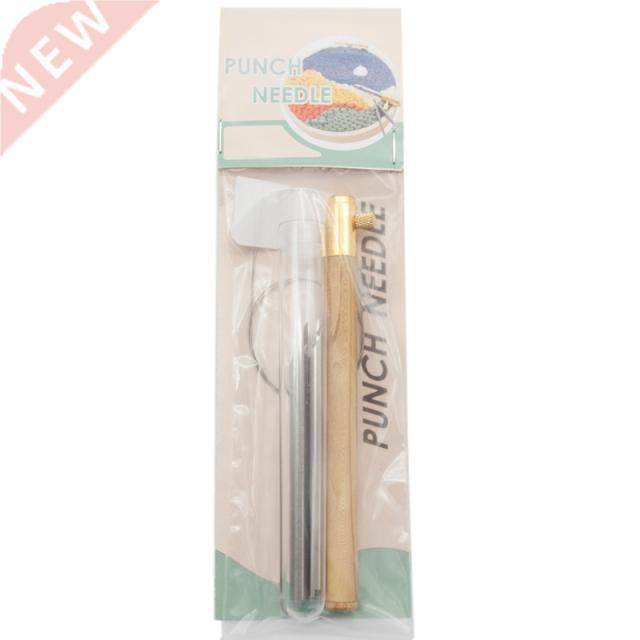 Wooden Handle Punch Poke Needle Embroidery Pen Wire Guide Se