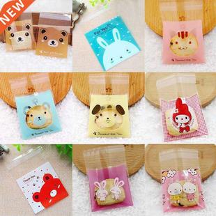 50/100Pcs 7*7cm Cute  Animal Plastic Gift Bag Wedding