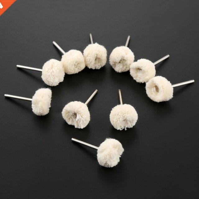 10Pcs Wool Polishing Head Buffing Wheels 1/8 inch Shank Jewe