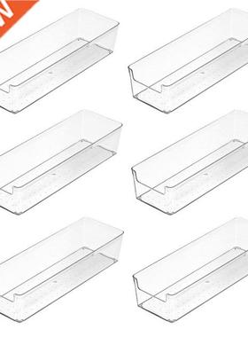 6Pcs Transparent Drawer Storage Box Uncovered Compartment Bo