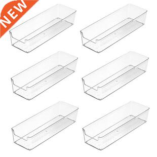 6Pcs Transparent Drawer Storage Box Uncovered Compartment Bo
