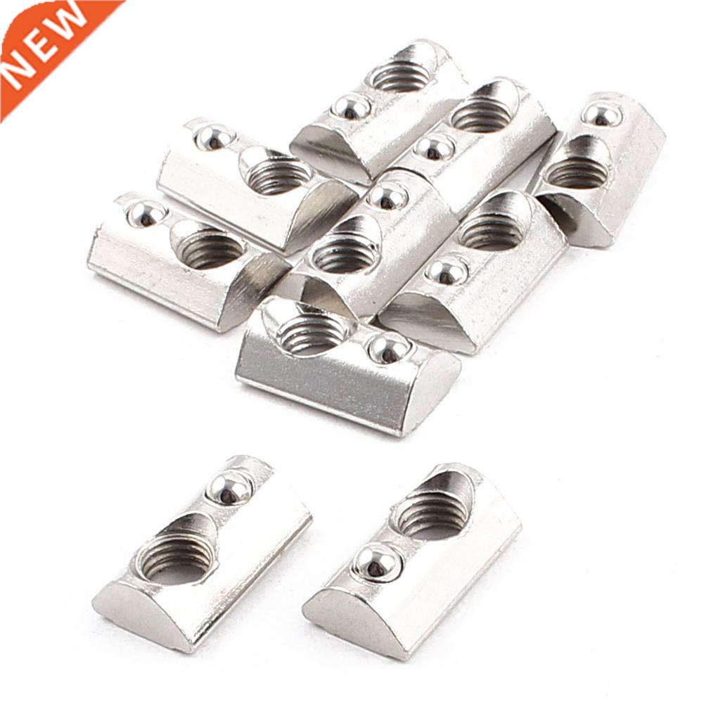10x M8 Female Thread Roll-in Ball T Slot Nut Silver