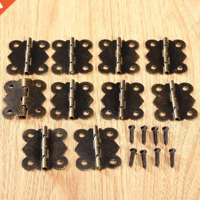10 Pcs Antique Bronze Cabinet Hinges Furniture Fittings Butt