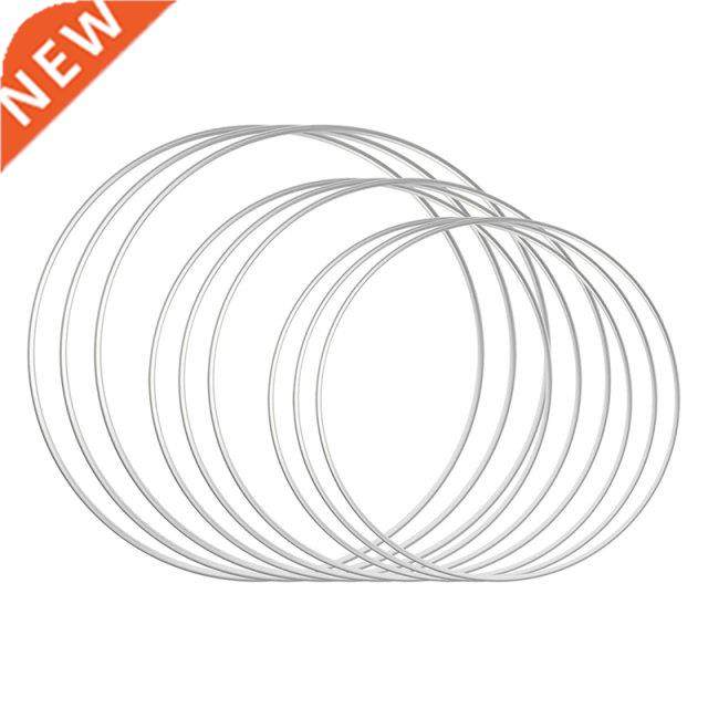 9 PCS 3 Sizes Silver Metal Floral Hoop Wreath For DIY Floral