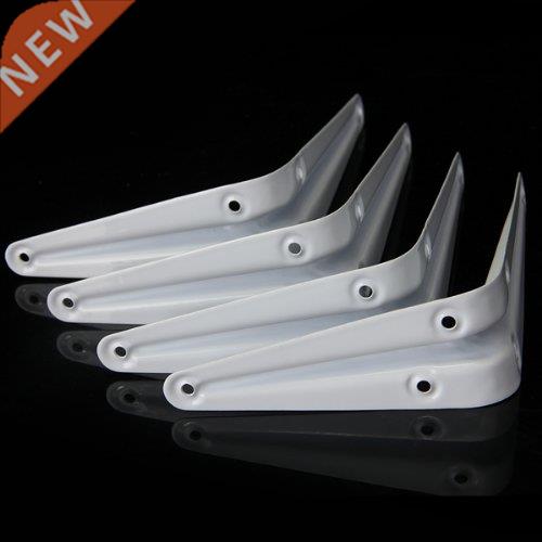 4pcs Wall Shelf Brackets Braces Iron White 10x12.5cm