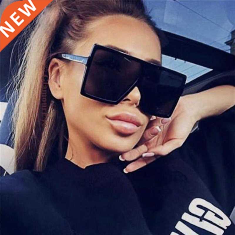 Oversized Shades Woman Sunglasses Black Fashion Square Glass