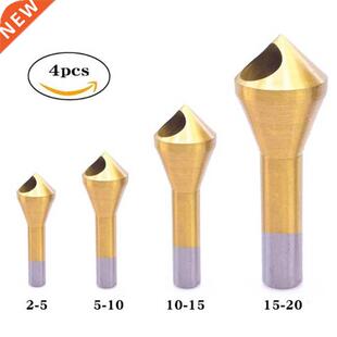 4Pcs Countersink Deburring Bit Set HSS Titanium Coated Chamf