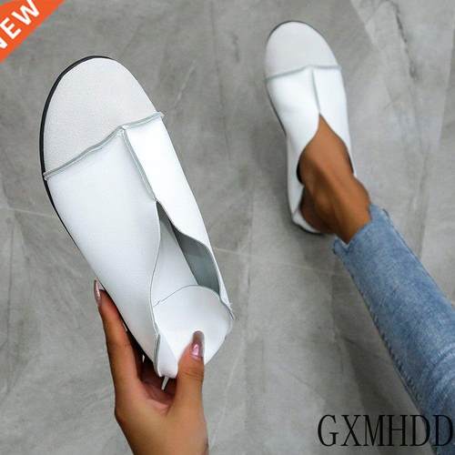 2021 Leather Shoes Moccasin Shoes Mom Loafers Soft Sole Casu