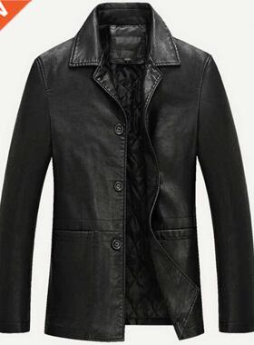 Leather Jacket Men Soft PU Leather Jacket Male Business Casu