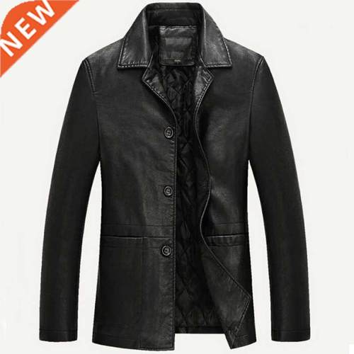 Leather Jacket Men Soft PU Leather Jacket Male Business Casu