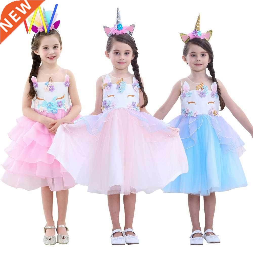 Unicorn baby clothes Girl Dress Kids Party Girls Birthday 45