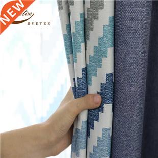 Modern Cotton Linen Full Shading Window Curtain Blackout Cur