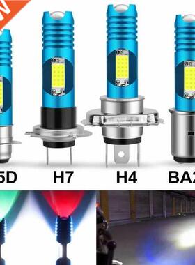 H4 H6 BA20D P15D LED Motorcycle Headlight Bulbs RGB Moto Lam