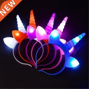 Headband Horn Hairband 1Pc Kids Unicorn DIY Birt LED