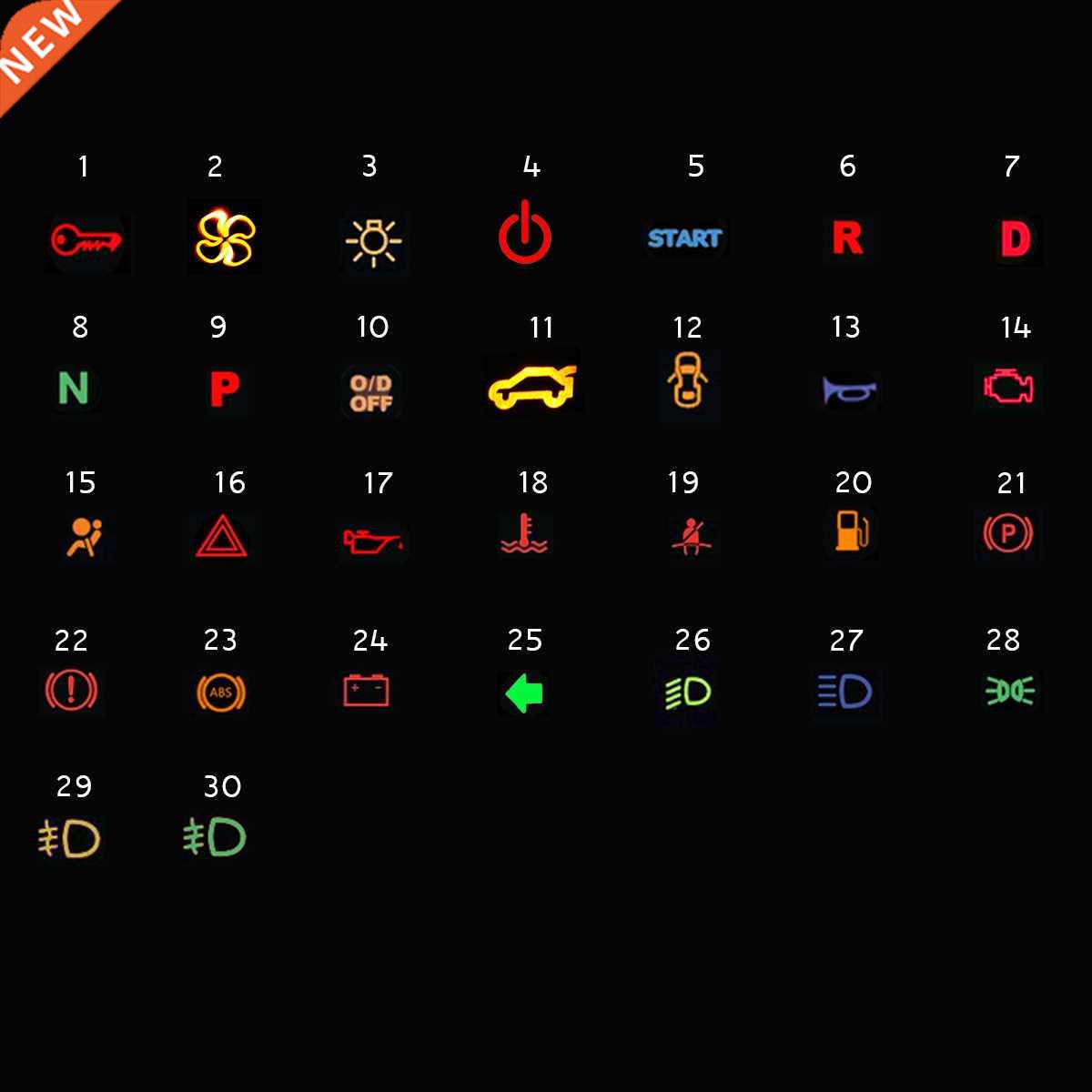 10mm Pre-wried Metal Symbol LED Dash Panel Warning Indicator