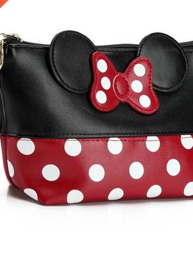 Travel Cosmetic Bag Cartoon Bow Makeup Case Women Zipper Han