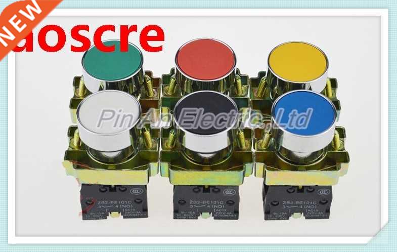 5pcs/Lot XB2-BA51 yellow Self-reset Momentary Flush Pushbut
