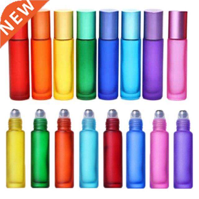10Pc Colorful Roll Bottles Glass Massage Roller Bottles Tube