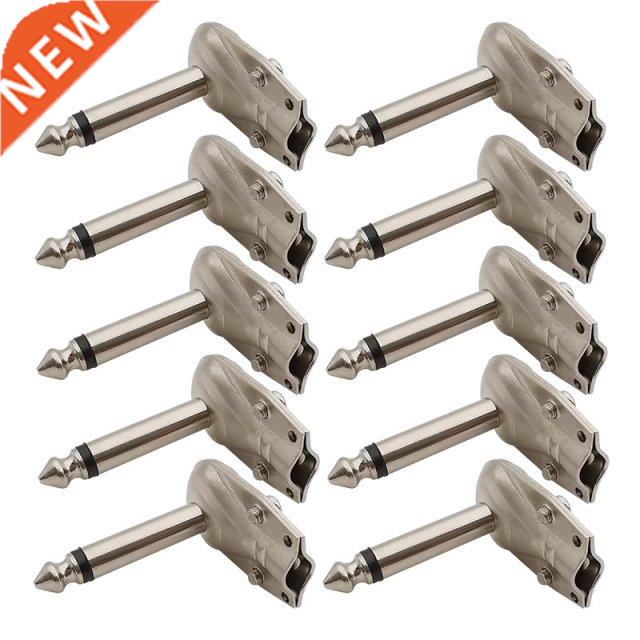 10Pcs Right Angle 6.35mm 1/4 Inch 2 Pole Mono Jack Connector