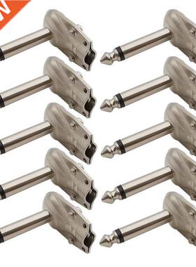 10Pcs Right Angle 6.35mm 1/4 Inch 2 Pole Mono Jack Connector