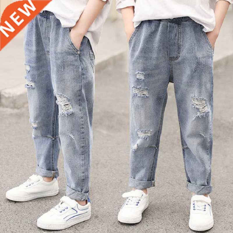 IENENS 4-13 Years Boys Clothes Slim Straight Jeans Classic B